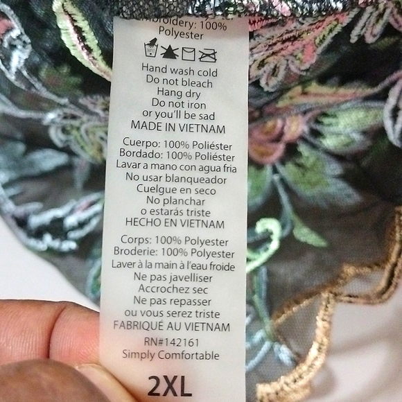 LuLaRoe Floral Sheer Maxi Dress - Pink And Blue Size 2X - Picture 9 of 9